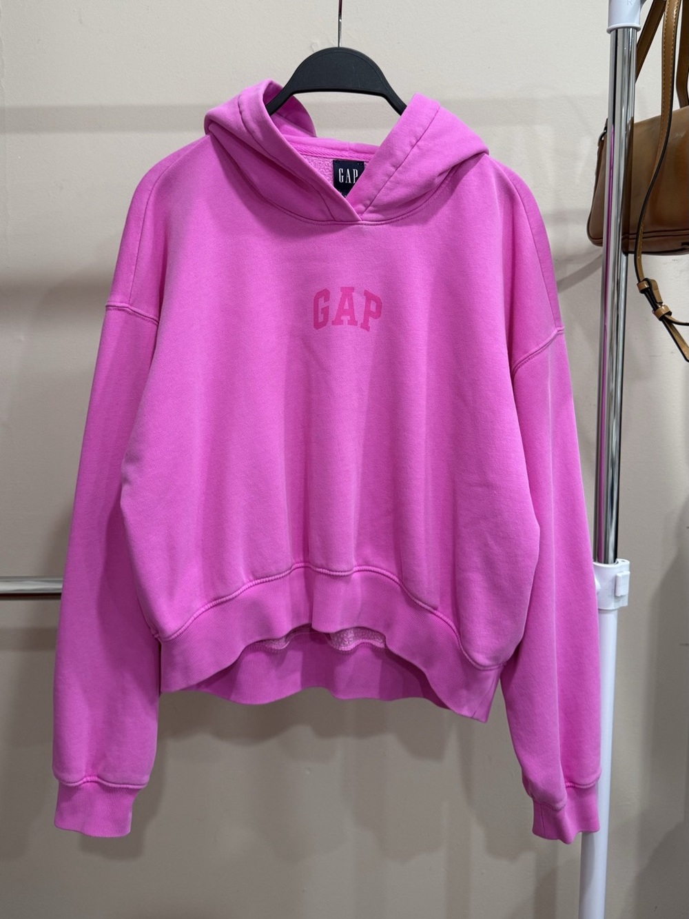 GAP Pink Logo Oversized Hoodie Sweatshirt Size S